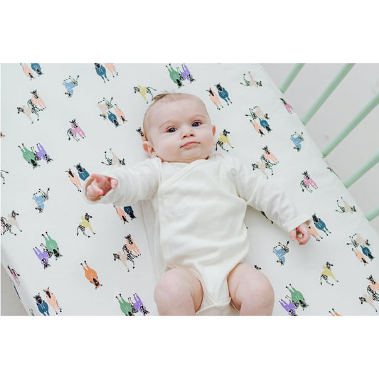 Nest Designs Organic Cotton Fitted Crib Sheet - Hoodie Horsey