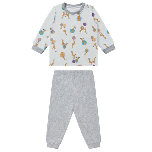 Nest Designs Organic Cotton Two-Piece PJ Set - Giraffe Shapes