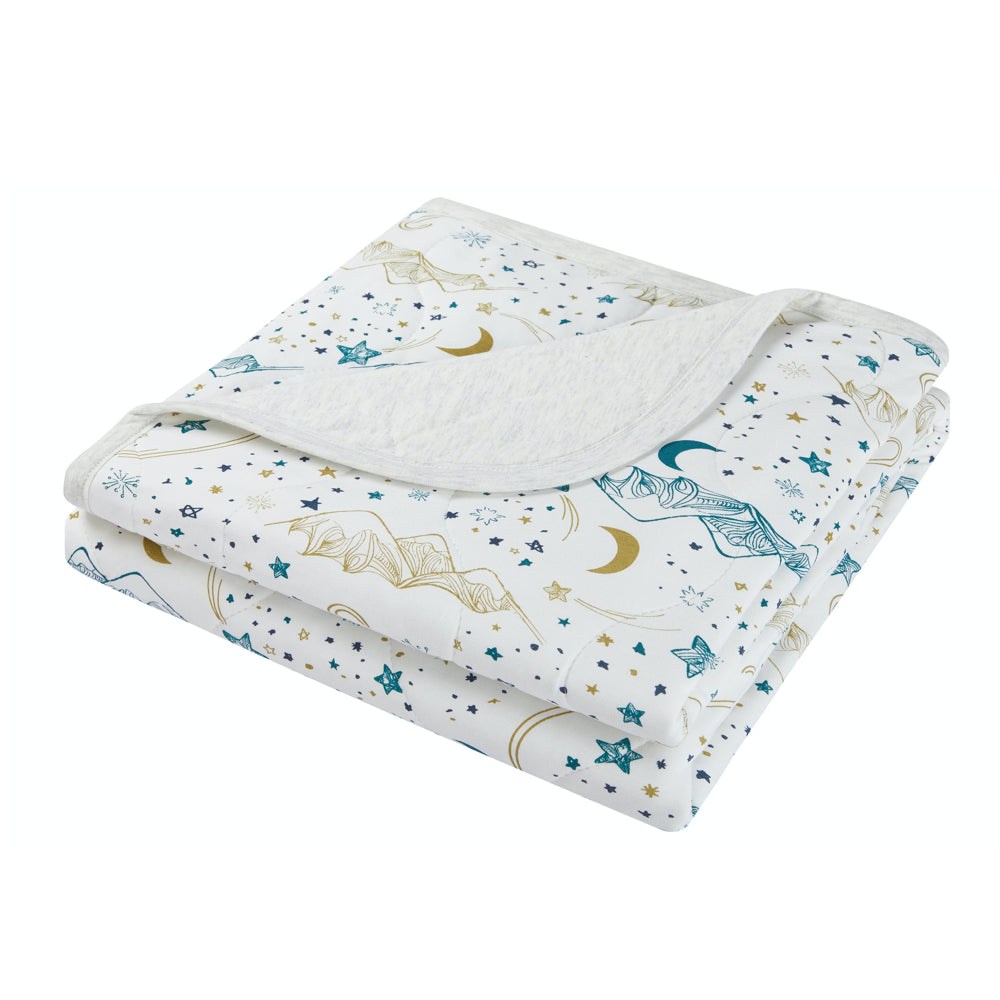 Nest Designs Small Quilted Bamboo Winter Blanket 3.2 TOG - Stars White