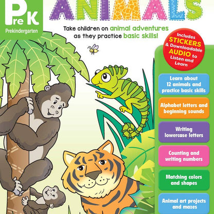北美黄冈Evan-Moor Listen and Learn: Animals, Grade Prek Workbook