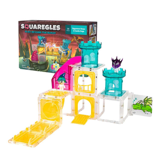 美国情景磁力赛道大型颗粒防吞咽Squaregles-Oggsmore Keep: A Castle Saga
