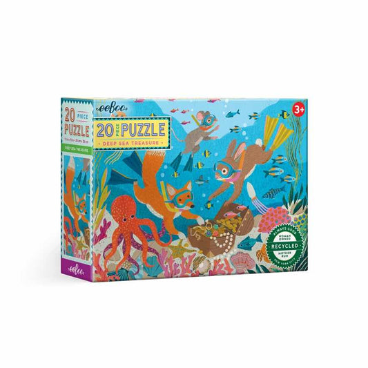 美国eeBoo绝美插画拼图 Deep Sea Treasure 20 Piece Puzzle儿童大颗粒拼图