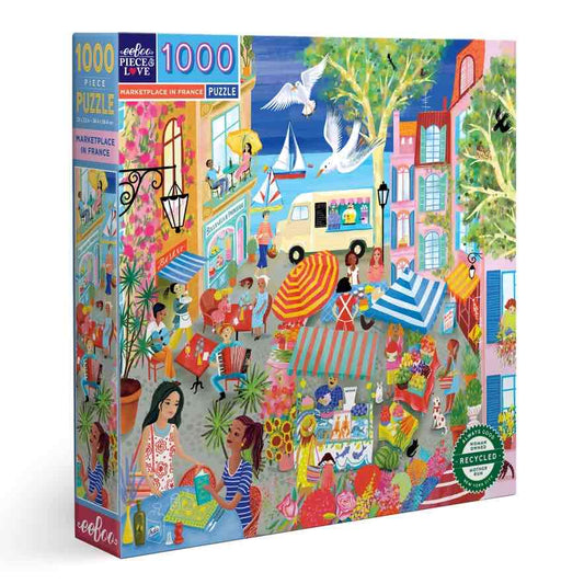 美国eeBoo绝美插画拼图 Marketplace in France 1000 Piece Puzzle