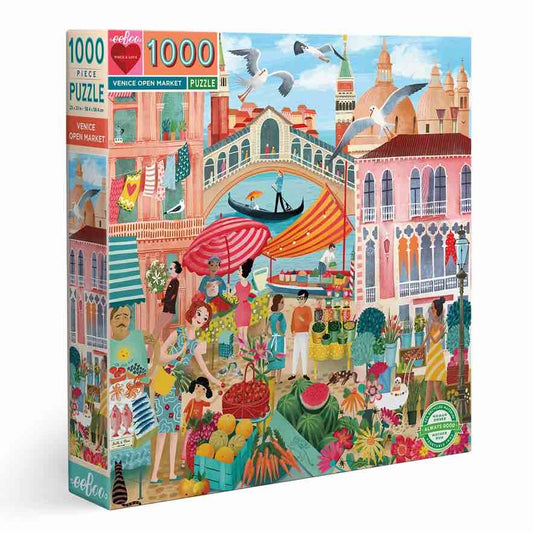 美国eeBoo绝美插画拼图 Venice Open Market 1000 Piece Puzzle