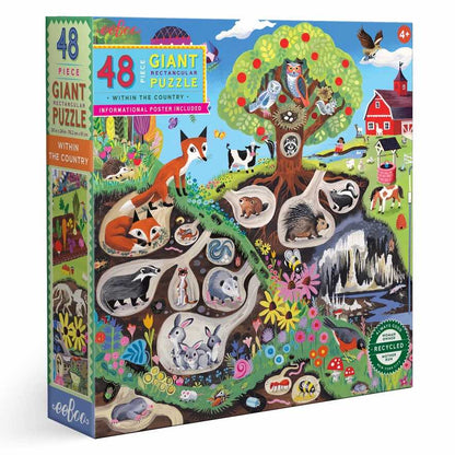 美国eeBoo绝美插画拼图 Within the Country 48 Piece Giant Puzzle儿童大颗粒拼图