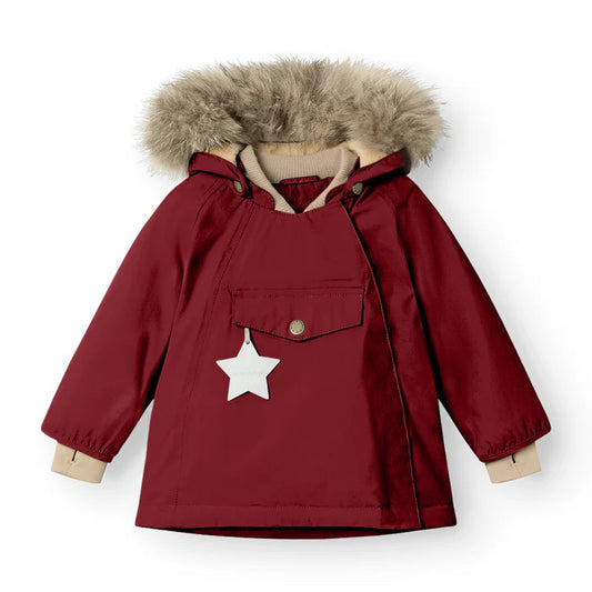 丹麦Mini A Ture- Wang fleece winter jacket FUR 2850-RED MERLOT