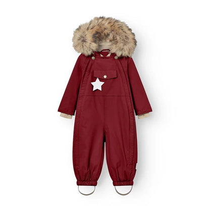 丹麦Mini A Ture- Wisti fleece lined snowsuit FUR2850-RED MERLOT