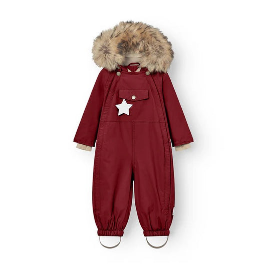 丹麦Mini A Ture- Wisti fleece lined snowsuit FUR2850-RED MERLOT