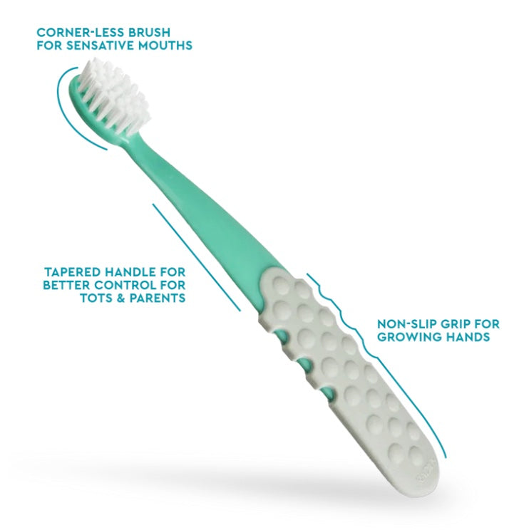美国RADIUS Totz Plus Brush 3yrs+, Silky Soft-宽头牙刷，刷的更干净