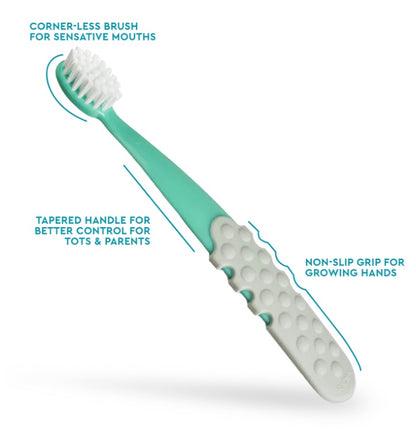 美国RADIUS Totz Plus Brush 3yrs+, Silky Soft-宽头牙刷，刷的更干净
